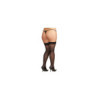 Bas nylon noirs coutures grande taille pour jarretelles 